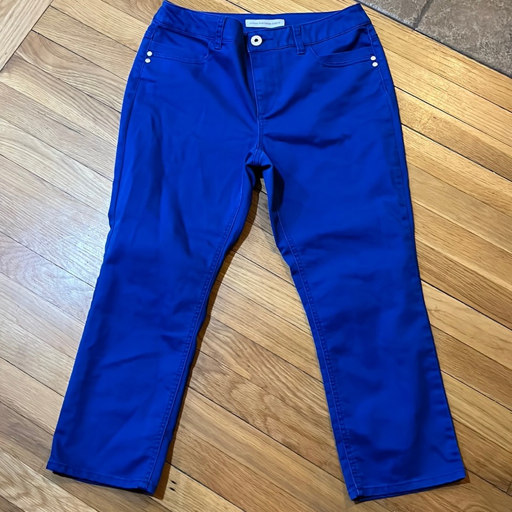 CHICOS PLATINUM DENIM Blue Cropped Jeans Size 1